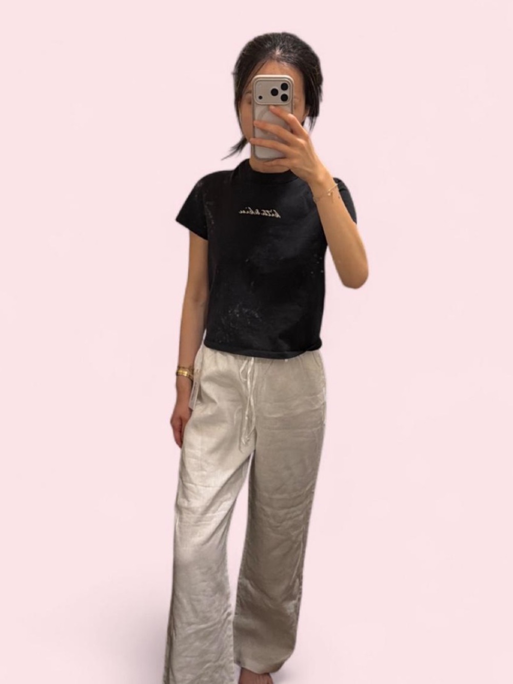 Reformation cropped olina linen pants